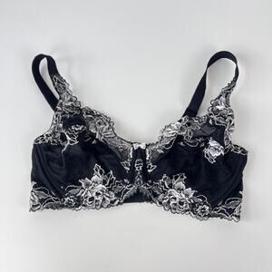 Paramour 40DD Sheer Unlined Black White Lace Bra
